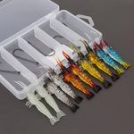 OriGlam 10pcs Soft Baits for Shrimp Baits Soft Silicone Shrimp Fishing Lure Artificial Bait Fishing Hooks Jigs with Hooks for Trout Bar Salmon