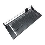 HayWHNKN Rotary Paper Cutter, 24" Cut Length, Manual Precision Paper Trimmer with Grid Lines and Self Sharpening for Kraft, Coupon, Label and Cardstock Cutting, Black