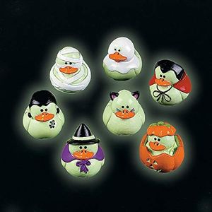 Fun Express Mini Glow-in-The-Dark Halloween Rubber Duckies - Party and Events