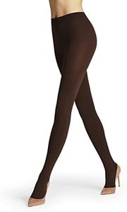 FALKE Women's Pure Matte 100 Denier Tights, Designer Hosiery, Casual or Dress Clothes, Thick Opaque Warm, Nylon, Brown (Brenda 5179), S, 1 Pair