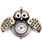 JewelryWe Vintage Retro Owl Bronze Steampunk Locket Pocket Watch Pendant Long Chain 31.5 Inch