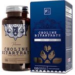 FS Choline Bitartrate | 120 Choline Capsules - High Strength 700mg Choline Bitartrate per Serving | Nootropics Choline Supplement | Non-GMO, Gluten & Allergen Free | Manufactured in The UK