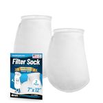 7 Inch Ring by 12 Inch Filter Socks 200 Micron - 7 Inch Ring MEDIUM Aquarium Felt Filter Bags - Custom For Aquatic Experts (2 pack)