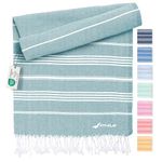 Hammam towel - Beach towel XXL made from 100% recycled cotton - Quick-drying Turkish hammam beach towels, fouta, pestemal Turkish towels ideal as a Turkish blanket – Petrol – 100x200cm Sultan