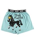 Lazy One Funny Animal Boxers, Novelty Boxer Shorts, Humorous Underwear, Gag Gifts for Men, Horse (Stud Muffin, Medium), Stud Muffin Boxers, Medium