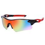 Dervin Non Polarized Oversized Sports Sunglasses for Men Women, Outdoor Cricket Cycling Hiking Fishing Sunglasses (Multicolor)