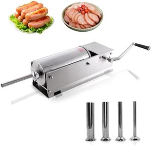 Hakka 11 Lbs(5liter) Sausage Stuffer 2 Speed Stainless Steel Horzontal Sausage Filler