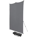 Westcott 8'x8' Neutral Gray X-Drop Pro Wrinkle-Resistant Backdrop Kit - for Headshots, Portraits, Video Interviews, and Photo Booths…