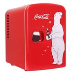 Koolatron Coca Cola Mini Fridge For Bedrooms, Table Top Fridge Beverage Mini Fridges, For Skincare Office Food Drinks Kids Home Car & Travel, Camping (Red)