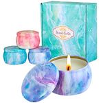 Scented Candles Gift Set for Women，4 Pack 4.4 Oz 100% Natural Soy Wax Candles with 8% Strongly Fragrance Essential Oils for Stress Relief or Christmas Birthday Mother's Day