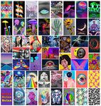 Trippy posters, hippie posters. Trippy, hippie room decor. Psychedelic room decor trippy. Psychedelic poster. hippie room decor for bedroom aesthetic. 50 Set 4x6 inch Photo Collections. Psychedelic poster.