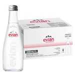 Evian (Non-Sparkling) Natural Spring Water, 11.1 Fl Oz (20 Glass Bottles)