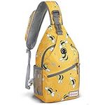 ZOMAKE Sling Bag,Small Crossbody Sling Backpack,Water Resistant Shoulder Bag Anti Thief Daypack(Bee Yellow)