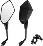 Yizhet Motorcycle Mirrors, Universal Side Mirrors with 10mm Bolt 7/8 inches Handlebar Clamp, Motorbike Mirrors 360 Degrees Rotation for Motorbike ATV Scooter