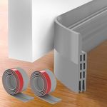 Door Draught Excluder 2 Packs,Door Bottom Seal,Under Door Draft Stopper Seals Anti-Collision Strong Adhesive Weather Stripping Tape Soundproof Draught Stoppers Gray 2PC 2" W x 39" L