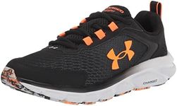 Under Armour Men's Charged Assert 9 Marble Road Running Shoe, Black (002)/Blaze Orange, 10.5