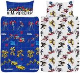 Transformers Single Duvet Cover | Autobots Roll Out Design Featuring Optimus Prime and Bumblebee | Officially Licensed Reversible Two Sided Design