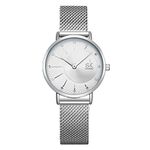 SHENGKE Minimalist Watch (Love Me Tender Love Me Home) Casual Fashion Wrist Watch Mesh Silver