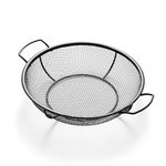 Outset Mesh Grill Roasting Basket with Handles, Non-Stick, Shallow, 12" x 15" x 3"