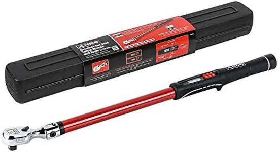 ARES 43008-1/2-Inch Drive Flex Head Digital Torque Wrench – Torque and Angle Readings - 25-250 ft-lb (30-340 Nm) Electronic Reversible Ratchet, Multi-Alert, ±2% Accuracy – Auto, Motorcycle, Mechanic
