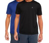 Champion T Shirts for Men Big and Tall - 2 Pack Performance Moisture Wicking Tee, Black/Surf, 3X