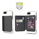 Cell Phone Wallet for Back of Phone, Stick On Wallet Credit Card ID Holder with RFID Protection Compatible with iPhone, Galaxy & Most Smartphones and Cases