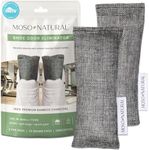Moso Natural Shoe Deodorizer Insert | Charcoal Odor Absorber for Shoes, Boots, Gym Bag | Unscented Shoe Odor Eliminator | Air Purifying Bags (Two Per Pack)