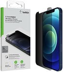 Belkin iPhone 12 Pro Max Screen Protector UltraGlass Privacy Anti-Microbial (Ultimate Protection + Keeps Screen Private & Reduces Bacteria on Screen up to 99%)