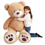 EARTHSOUND Giant Teddy Bear Stuffed Animal - Large Plush Toy Big Soft Toys - Huge Life Size Jumbo Cute Oversized Fat Bears Animals - Gifts for Girls Boys Kids Girlfriend (Brown, 63 inches)