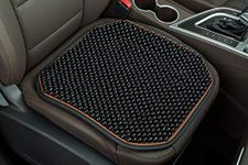 KENNISI Beaded Seat Cushion Cars Massaging Durable Large Wooden Bead Covers Chair Trucks for Summer 1-PC (1-Black-FD)