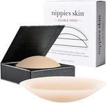 Nippies Nipple Cover - Sticky On Two Sides Adhesive Silicone Nipple Pasties - Reusable Pasty Nipple Covers for Women with Travel Box Creme Size 1