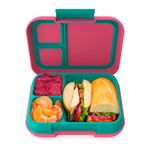 Bentgo® Pop - Bento-Style Lunch Box for Kids 8+ and Teens - Holds 5 Cups of Food with Removable Divider for 3-4 Compartments - Leak-Proof, Microwave/Dishwasher Safe, BPA-Free (Bright Coral/Teal)