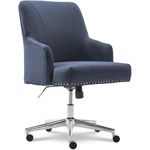 Serta Style Leighton Home Office Chair, Sanctuary Blue Twill Fabric