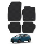 Rubber Car Mats Compatible with Ford Fiesta (2008-2017) [MK7] Tailored Fit Rubber Floor Mats Set Accessory Black Custom Fit 4 Pieces with Clips - Anti-Slip Backing, Heavy Duty & Waterproof