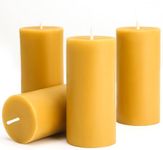 Natural Beeswax Pillar Candles 4 Pa