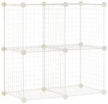 Amazon Basics 4 Cube Wire Storage Shelves, White, 37 cm D x 77 cm W x 77 cm H