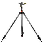 Pulsating Lawn Sprinkler on 90cm Tripod | Adjustable Height & Spray | 450m² Coverage | Metal & Plastic Build | Quick Hose Connect | Stable Spiked Base | Ideal for Lawns & Gardens