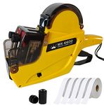 6602 Price Gun with Labels,2 Line 20 Bit Price Tag Gun, with 2500 Sticker Labels and 1 Ink Wheel, Label Maker Pricing Gun,Kit Numerical Label Gun for Office, Retail Shop, Grocery Store (Yellow)