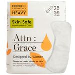 Attn: Grace Incontinence Heavy Pads for Women - 28-Pack - Max Absorption for Heavy Urinary Incontinence or Bladder Leakage - 100% Breathable and Plant-Based Materials with Active Odor Control