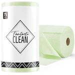 Fantasticlean Microfiber Cleaning Cloth Roll -75 Pack, Tear Away Microfiber Towels, 30x30cm, Reusable, Washable, Scratch Free, Ultra Absorbent Dish Rags for Car, Home, Garage or Shop (Green)