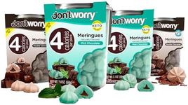 Don't Worry Meringue Cookies Keto Friendly - Chocolate Filled & Mint Healthy Candy, Only 4 Calories per Piece!, Gluten Free Snacks, Low Carb, Low Sugar, Low Calories Cookies - 4 Pack