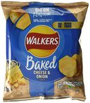 Walkers Oven Baked Cheese and Onion Crisps, Blue, 6 x 22g