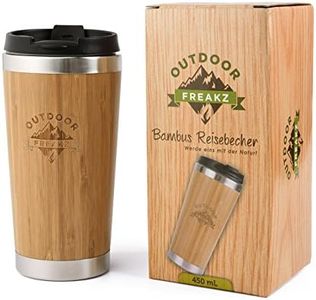 Outdoor Freakz, tazza da viaggio in acciaio inox e bambù