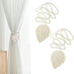 Turbokey Curtain Holdbacks Tassels for Light Curtains or Screens Decorative Curtain Hand-Knitted Cord Tiebacks for Baby Nursery Room Girl's Bedroom Window Drapes Wedding Birthday Party (White)