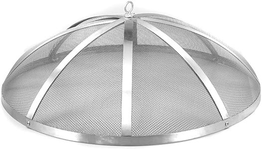 Stainless Steel Heavy Duty Fire Pit Spark Screen Easy-Opening Fire Pit Lid Round Cover with Mesh Screen and Handle, 29” Diameter