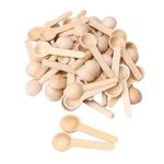 50 Pieces Kitchen Seasoning Salt Spoons Wood Color Mini Wooden Seasonning Spoons