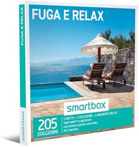 Smartbox - Fuga e Relax Cofanetto Regalo Coppia, 1 Notte con Colazione e 1 Momento Relax per 2 Persone, Idee Regalo Originale, Taglia unica