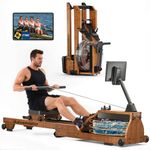 Rowing Machine, Water Foldable Rowing Machine for Home Gym, Fitness Exercise Machine with Bluetooth, 330LB Weight Capacity, App Compatible, Built-in Monitor