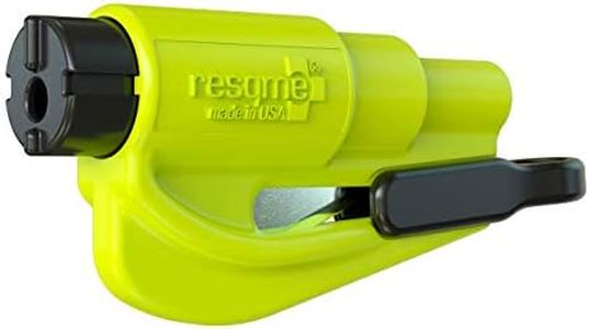 resqme The Original Emergency Keychain Car Escape Tool, 2-in-1 Seatbelt Cutter and Window Breaker, Made in USA, Yellow- Compact Emergency Hammer