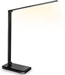 SLATOR Desk lamp,Eye-caring Aluminium Dimmable Bedside lamp with USB Charging Port, 5 Light Modes x 10 Brightness Levels,Touch Control, for Home,Office,Bedroom,Reading,Work,Study, 5V, 1.2A